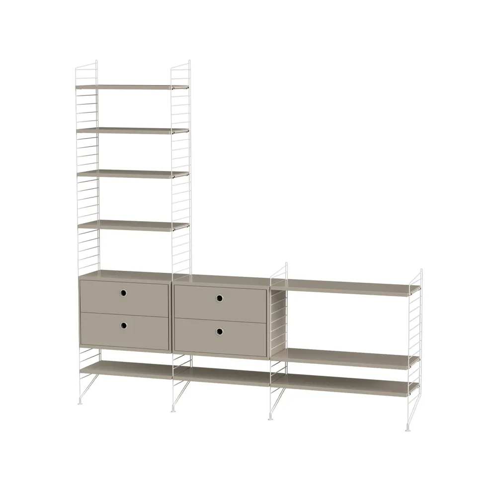 String sala de estar bege e branco - combinação J String