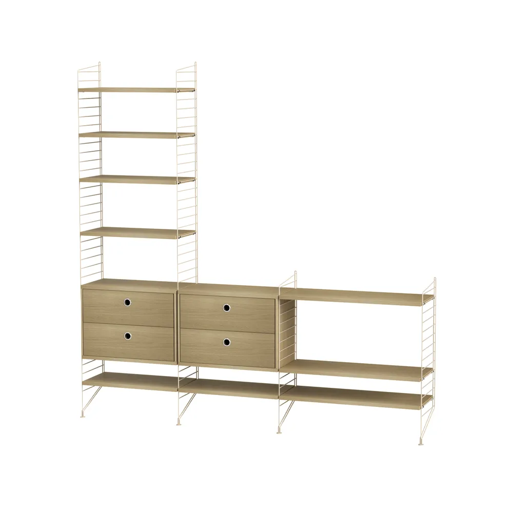 String sala de estar carvalho e bege - combinação J String