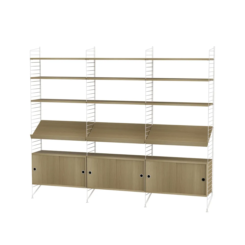 String sala de estar carvalho e branco - combinação G String