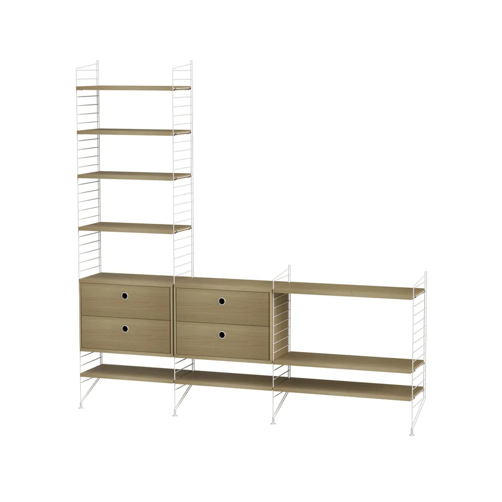 String sala de estar carvalho e branco - combinação J String