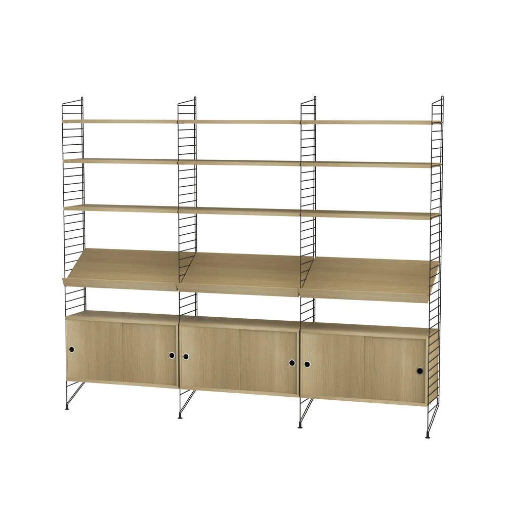 String sala de estar carvalho e preto - combinação G String