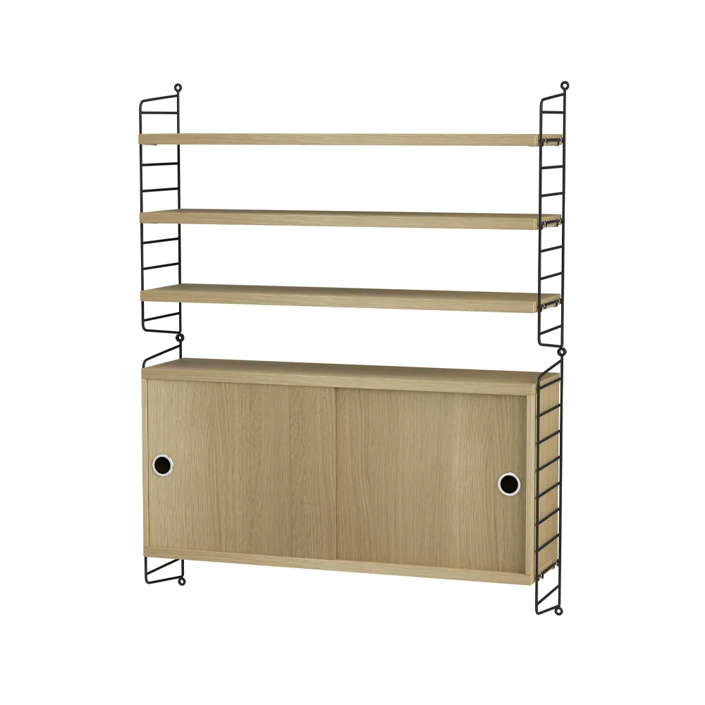 String sala de estar carvalho e preto - combinação I String