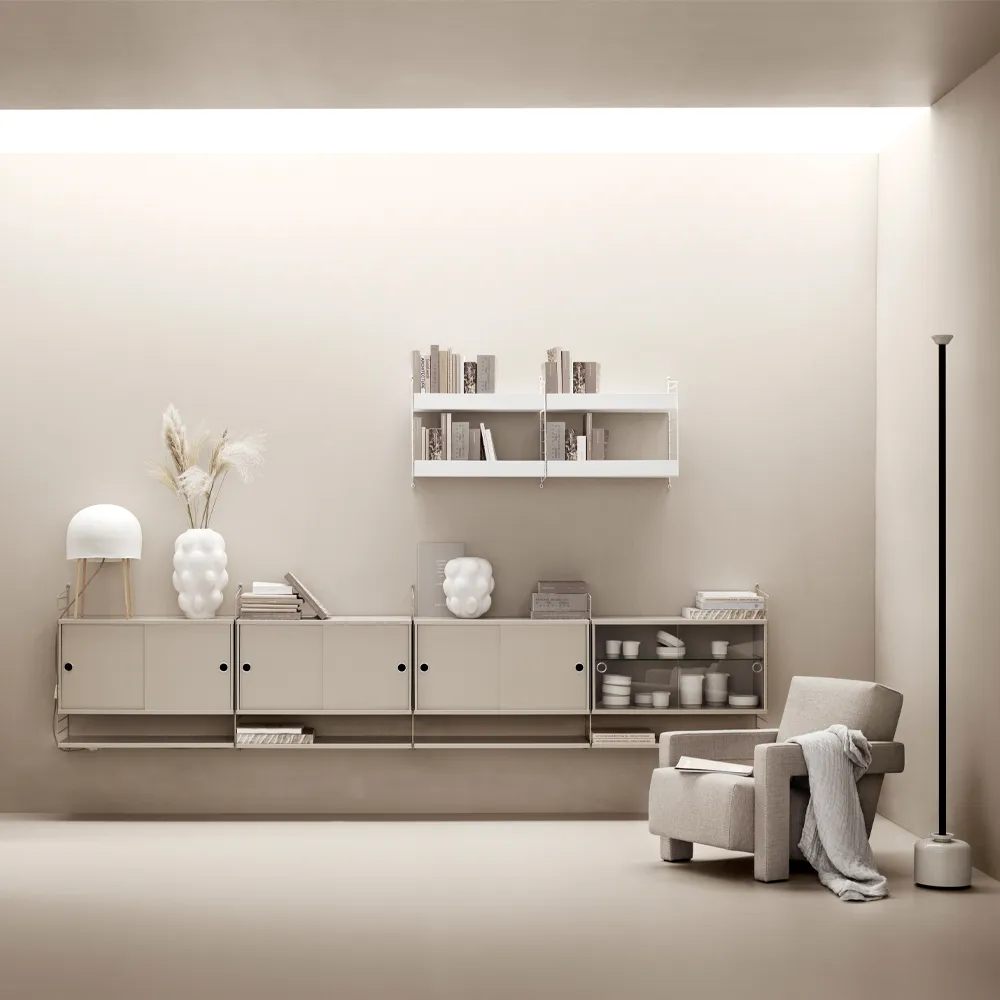 String sala de estar freixo e bege - combinação E String