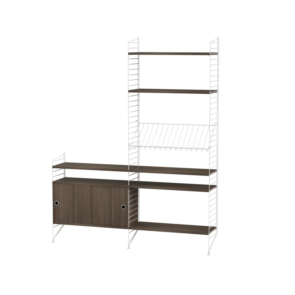 String sala de estar nogueira e branco - combinação K String