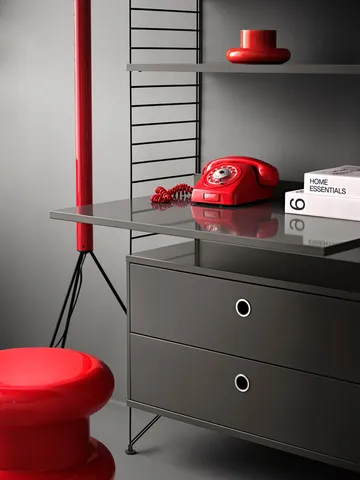 Tampo de trabalho String - Cinza escuro, 78x58 cm - String