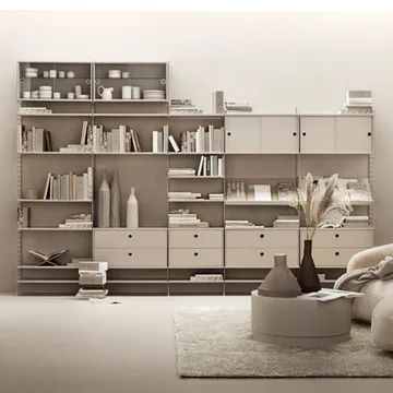 Vitrine String - Freixo tingido de preto, 78x30 cm - String