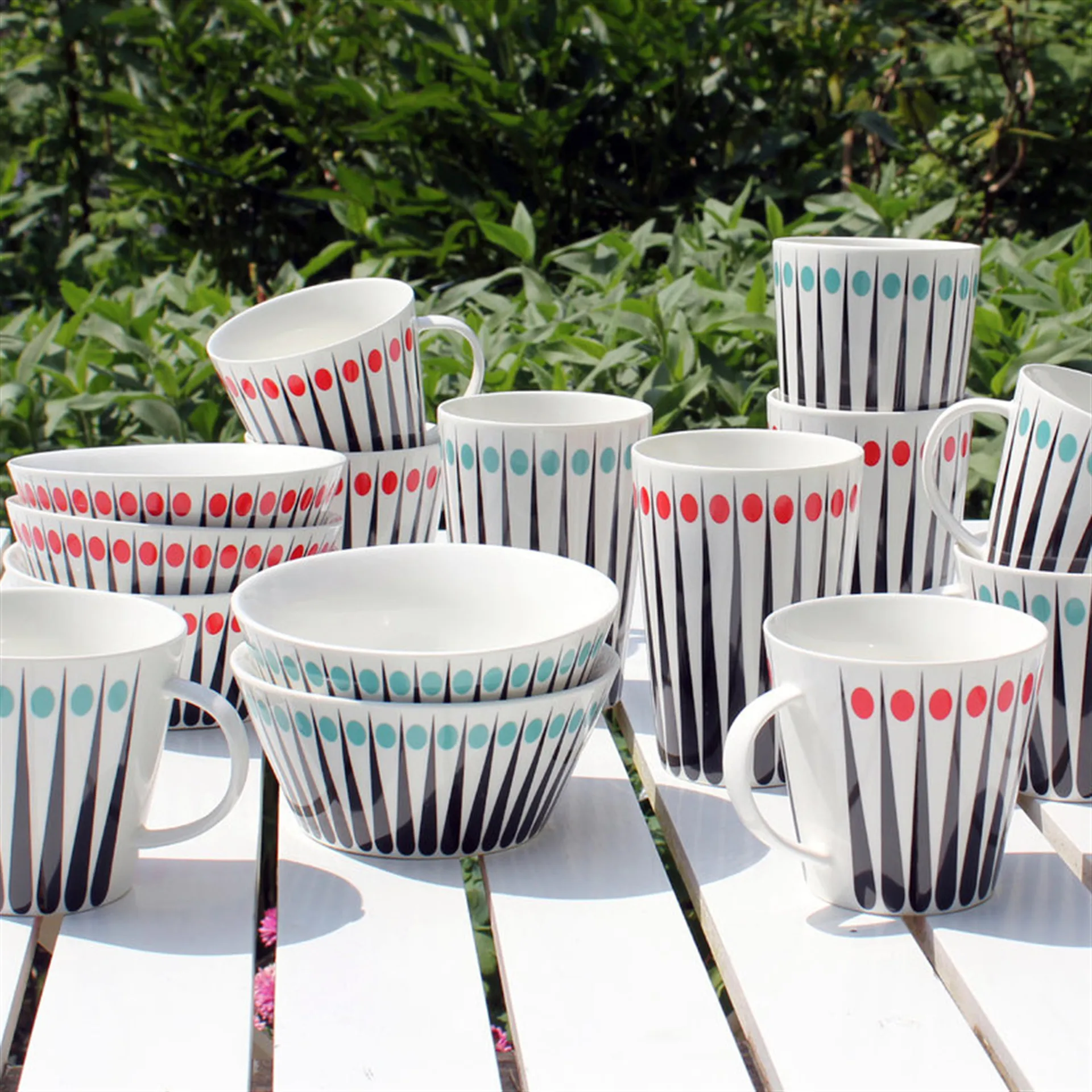 Caneca Amanda, branco-aqua Superliving