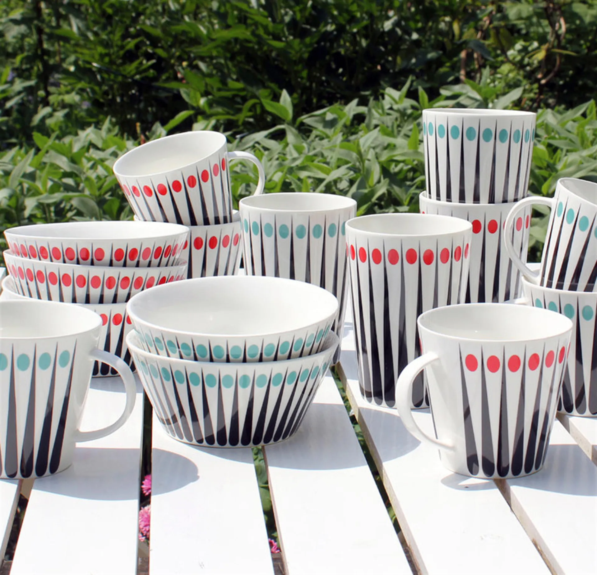 Caneca de chá Amanda, branco-aqua Superliving