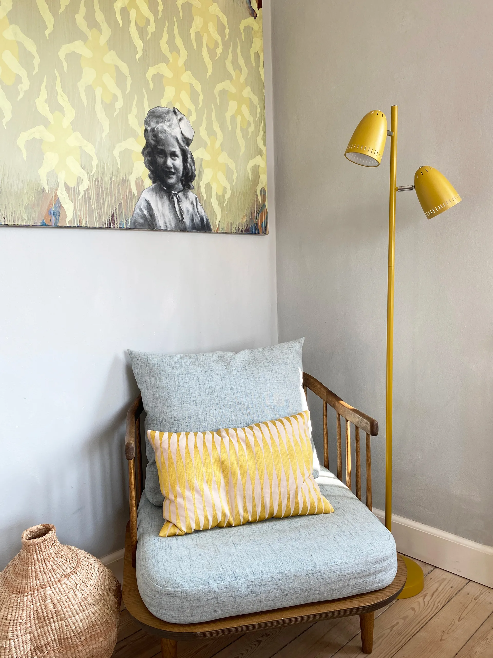 Dynamo Twin candeeiro de chão , Mostarda Superliving