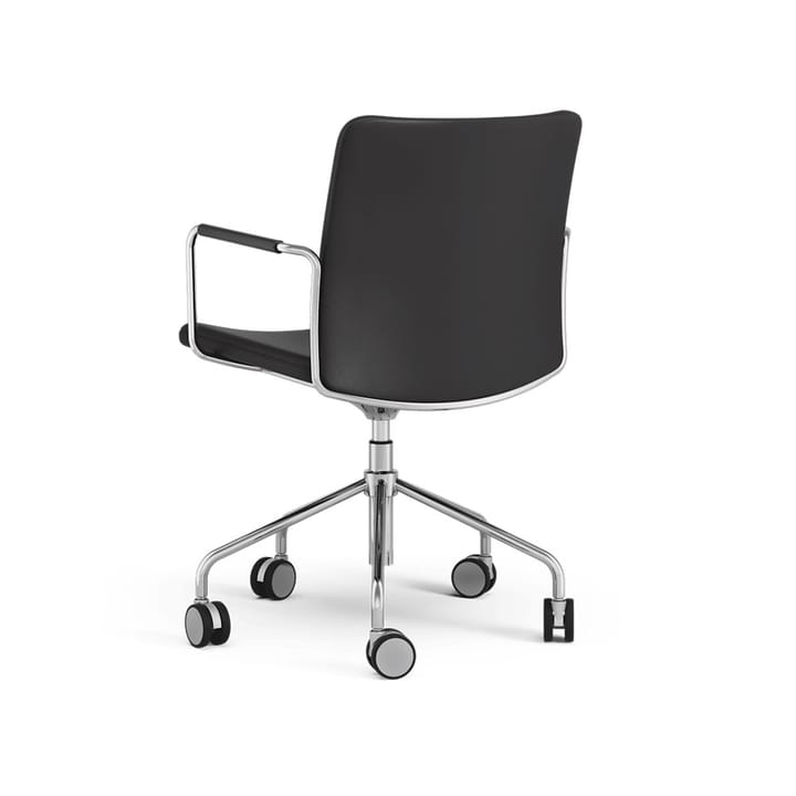 Cadeira de escritório Stella altura ajustável com flexibilidade, Couro Elmosoft 99999 Preto, cromo preto  Swedese