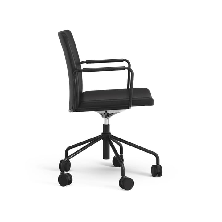 Cadeira de escritório Stella altura ajustável com flexibilidade, Couro Elmosoft 99999 Preto, suporte preto  Swedese