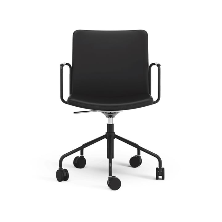 Cadeira de escritório Stella altura ajustável com flexibilidade, Couro Elmosoft 99999 Preto, suporte preto  Swedese