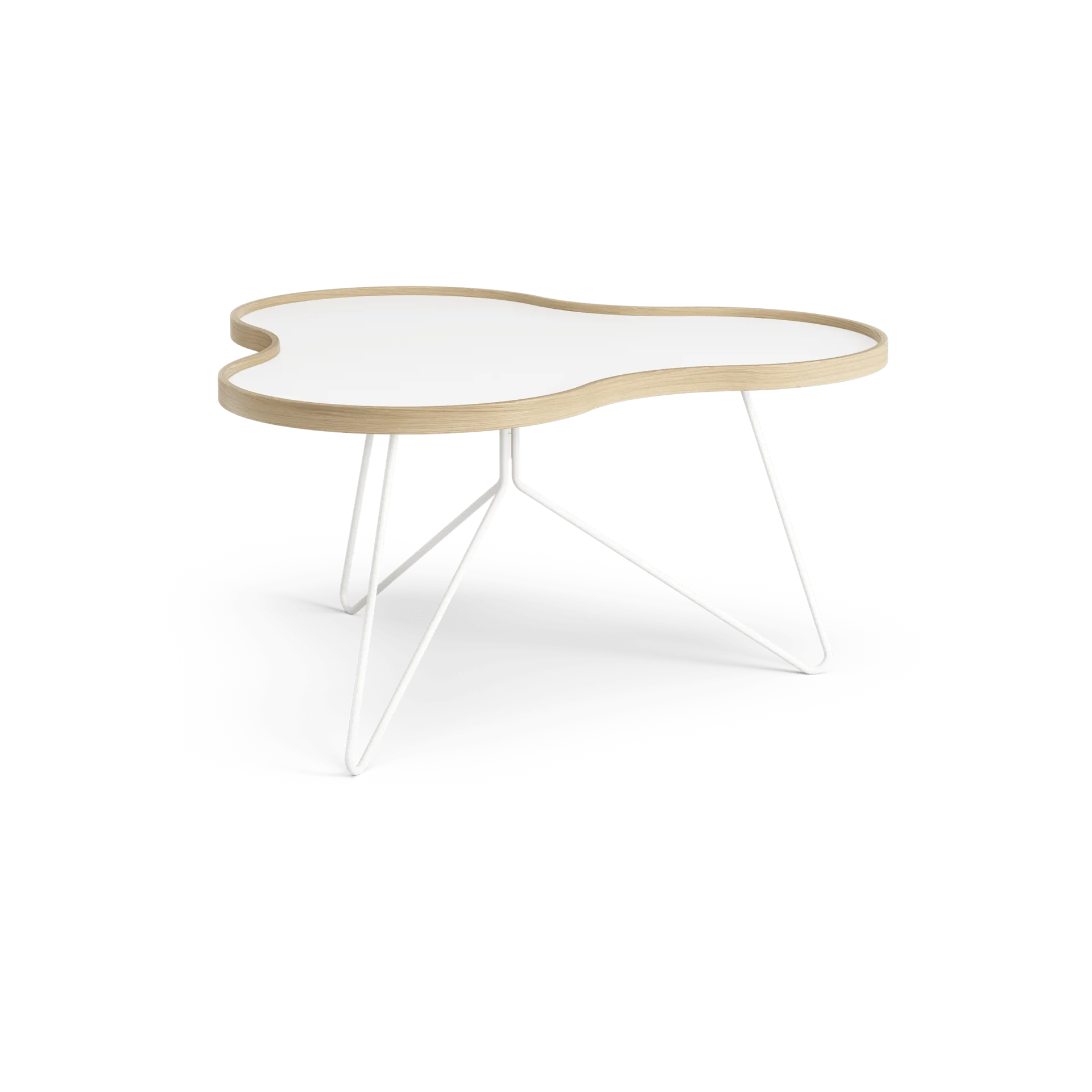 Flower mesa 84x90 cm, H45cm-branco-carvalho-suporte branco Swedese