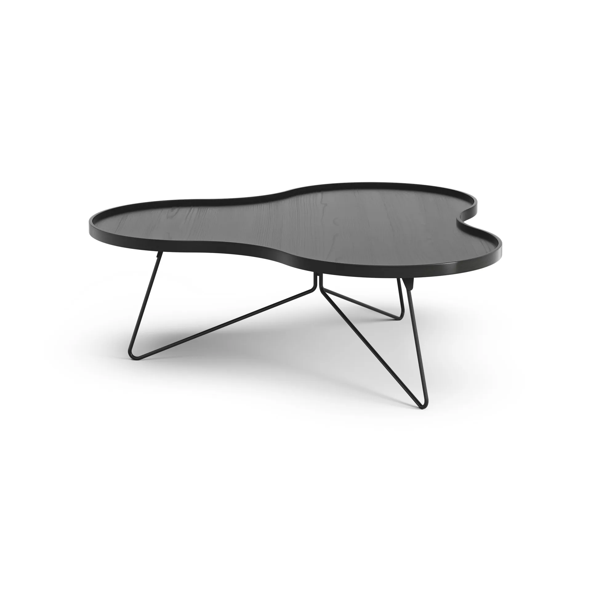 Flower mono mesa 107x114 cm, H39 cm Freixo tingido de preto Swedese