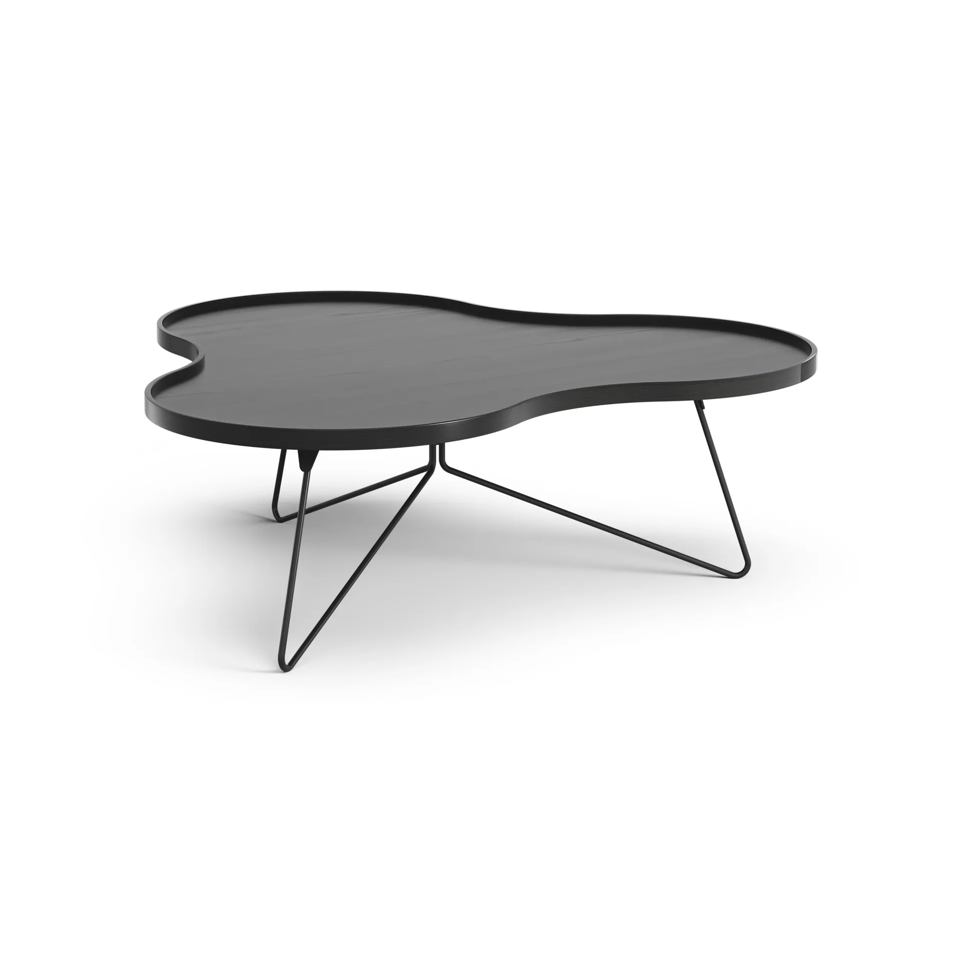 Flower mono mesa 107x114 cm, H39 cm Freixo tingido de preto Swedese