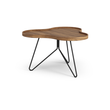 Flower mono mesa edição especial 62x66 cm - H39 cm-nogueira laqueada-aço lacado preto - Swedese