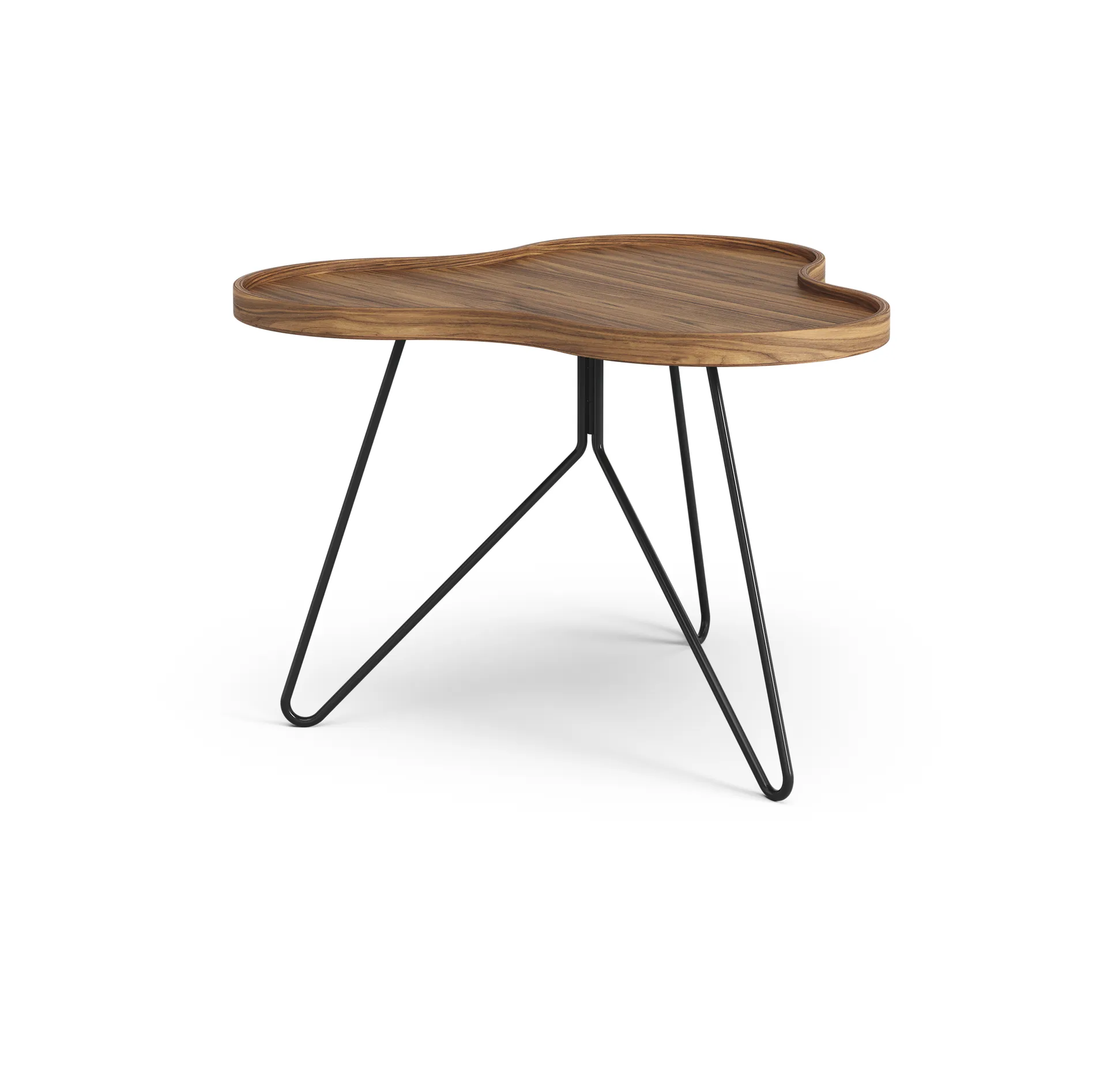 Flower mono mesa edição especial 62x66 cm, H45 cm-nogueira lacada - aço lacado preto Swedese