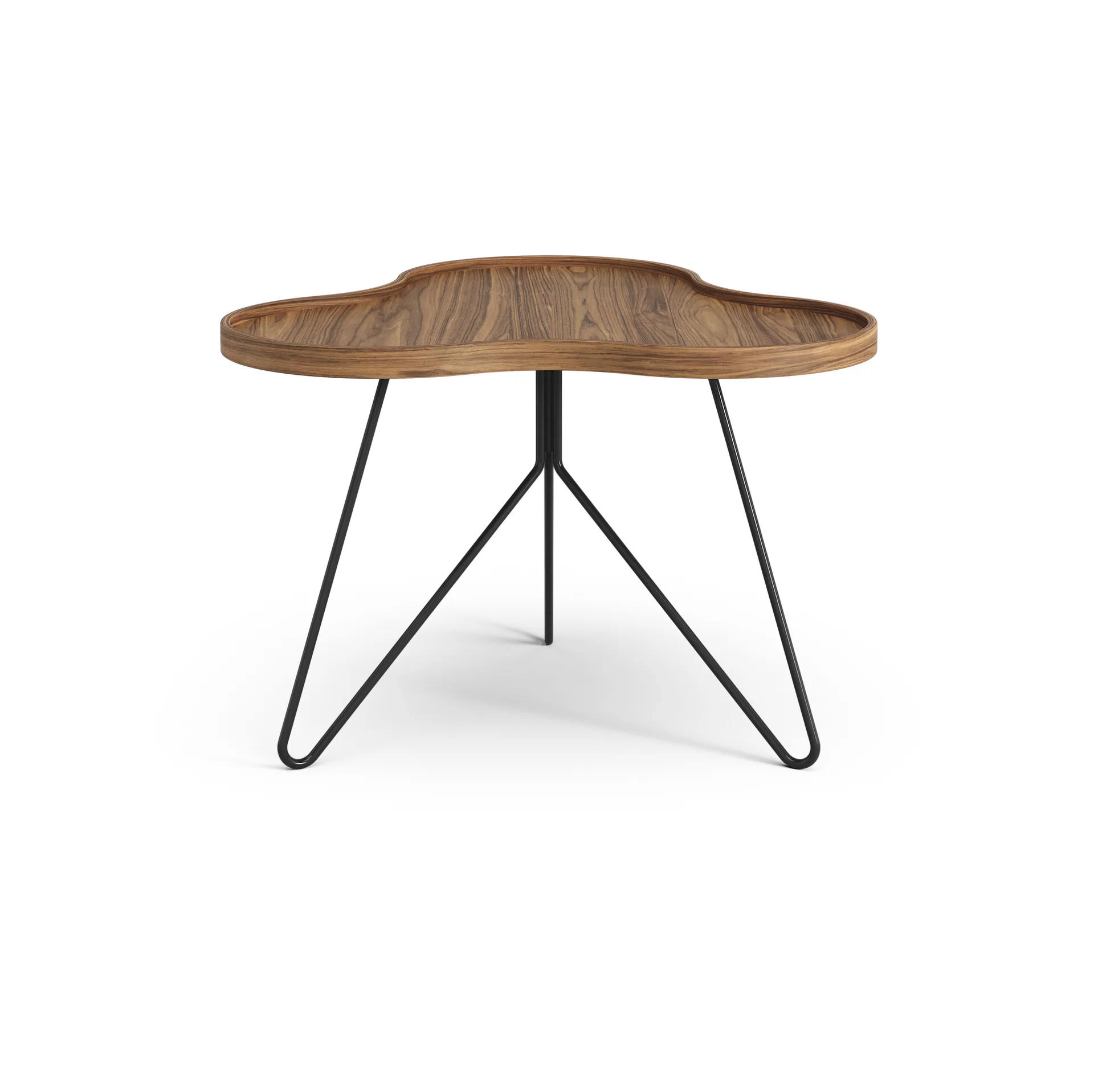 Flower mono mesa edição especial 62x66 cm, H45 cm-nogueira lacada - aço lacado preto Swedese