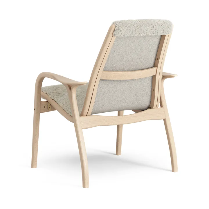 Laminett poltrona de faia lacada/pele de ovelha - Moonlight (beige) - Swedese