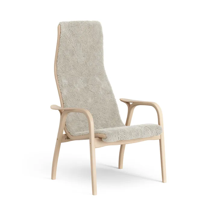 Lamino poltrona de faia lacada/pele de carneiro - Moonlight (beige) - Swedese