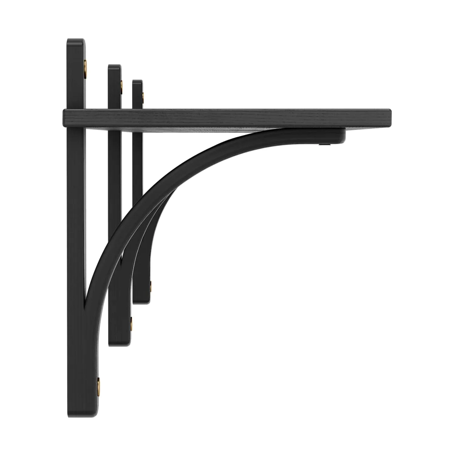 Levi hylla 1 prateleira, Freixo tingido preto‑latão, 180 cm Swedese