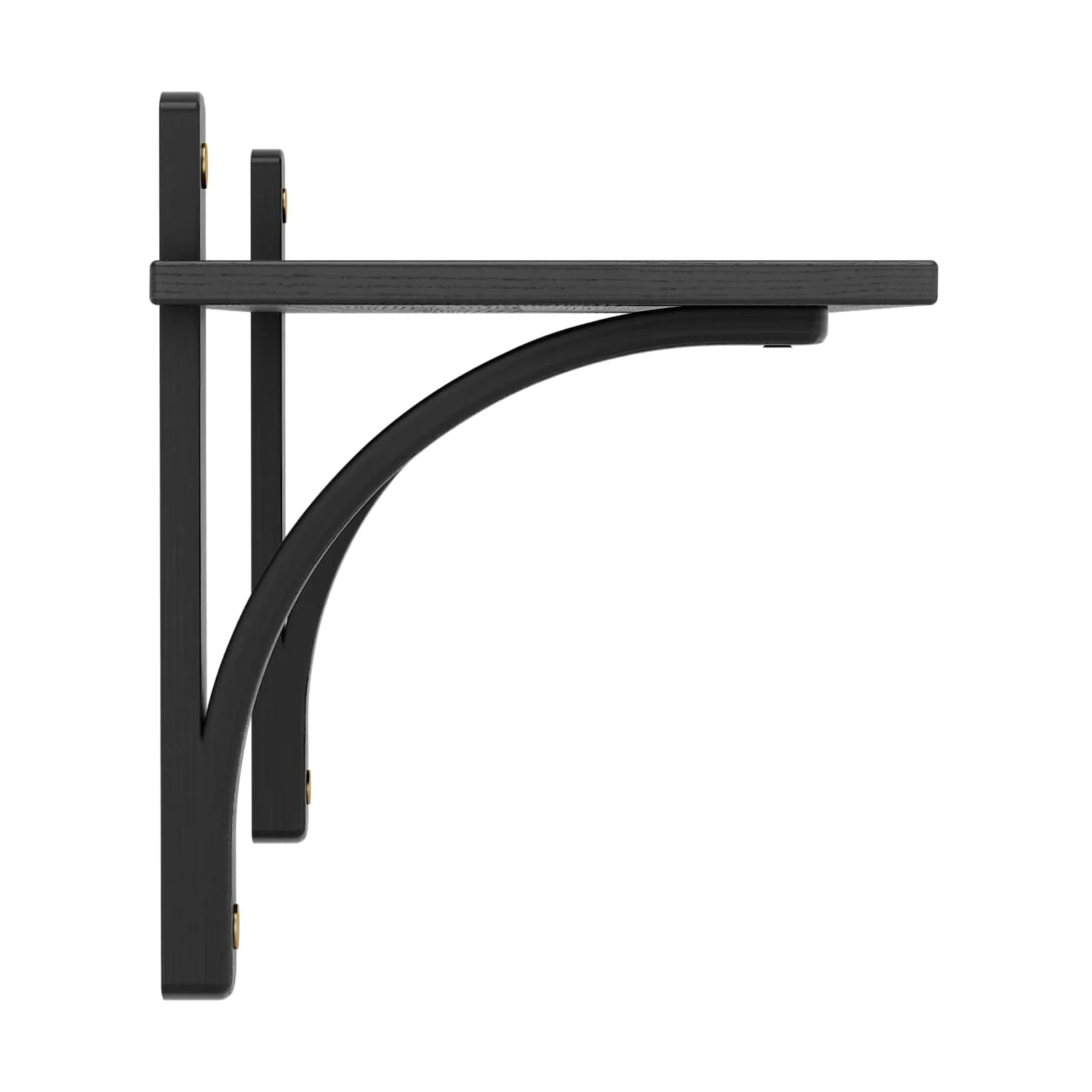 Levi hylla 1 prateleira, Freixo tingido preto‑latão, 90 cm Swedese