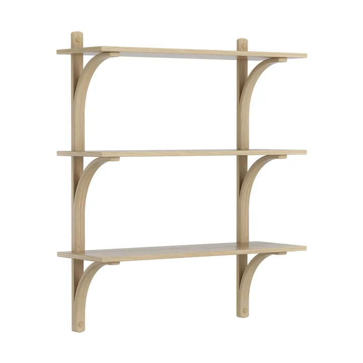 Levi hylla 3 prateleiras - Carvalho com verniz natural‑latão, 90 cm. - Swedese