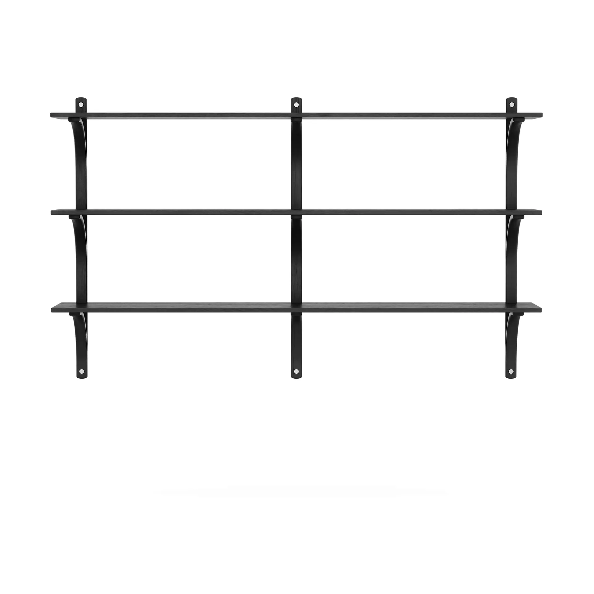 Levi hylla 3 prateleiras, Freixo envernizado preto-alumínio, 180 cm Swedese