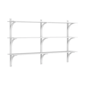 Levi hylla 3 prateleiras - Freixo lasurado branco-alumínio, 180 cm - Swedese