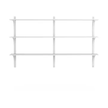 Levi hylla 3 prateleiras - Freixo lasurado branco-alumínio, 180 cm - Swedese