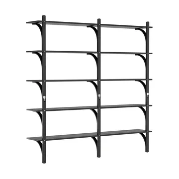 Levi hylla 5 prateleiras - Carvalho enegrecido-asher alumínio, 180 cm - Swedese