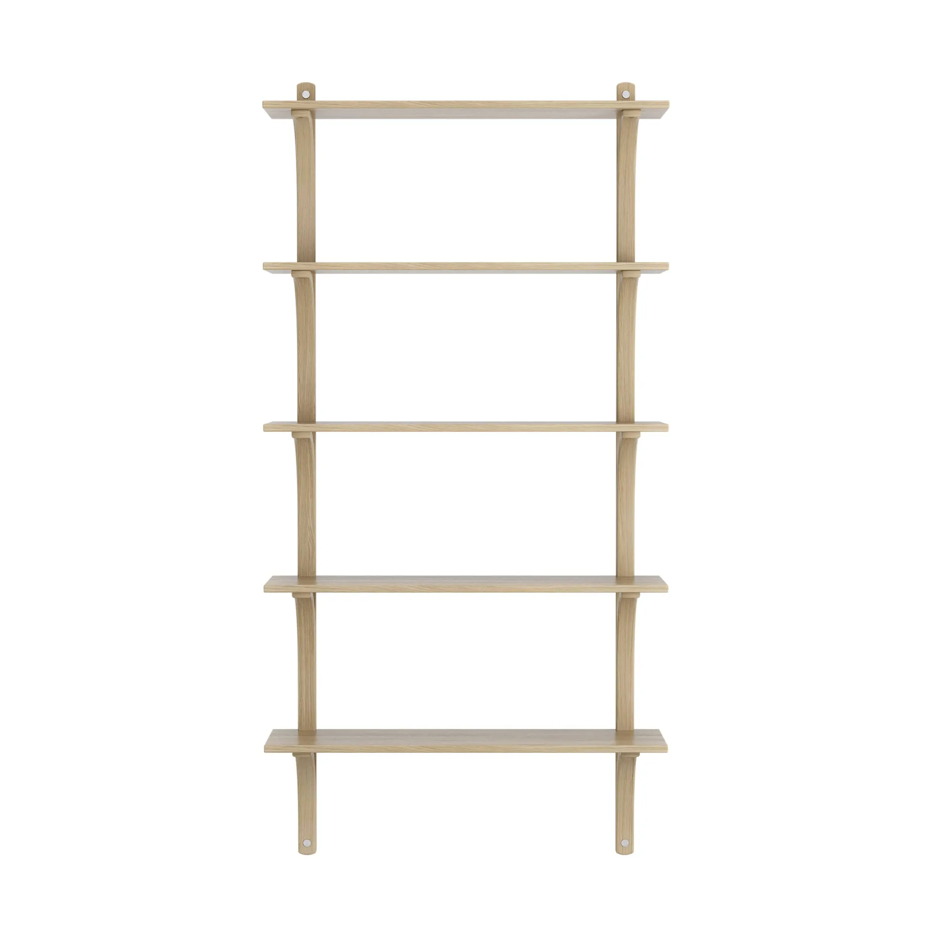 Levi hylla 5 prateleiras, Carvalho natural lacado-alumínio, 90 cm Swedese