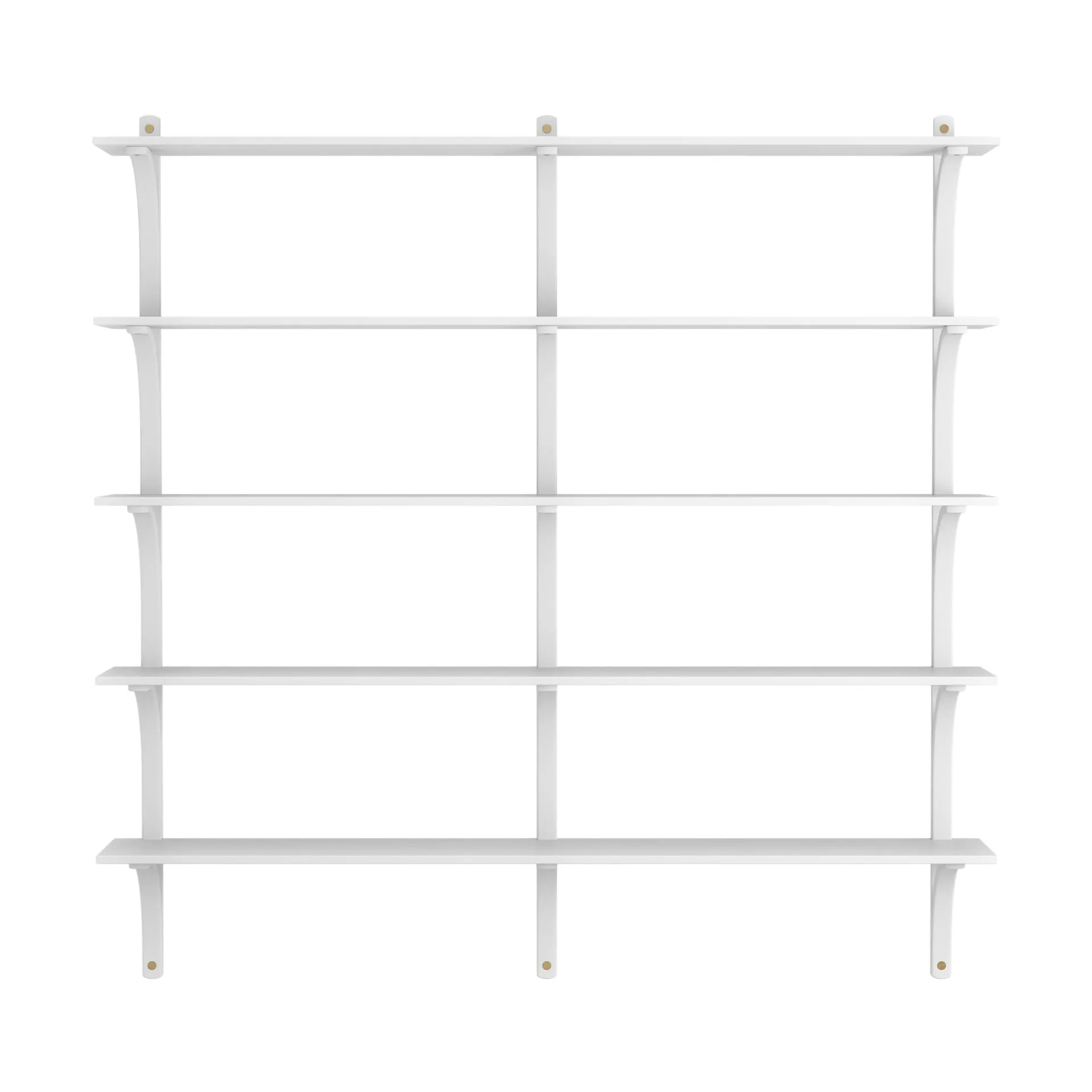 Levi hylla 5 prateleiras, Faia com acabamento branco lavado-latão, 180 cm Swedese