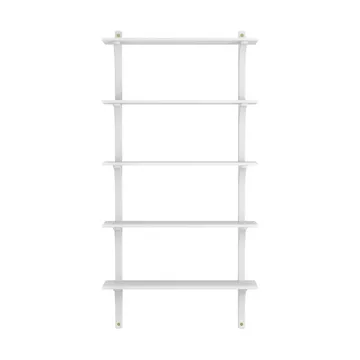 Levi hylla 5 prateleiras - Faia laqueada branca-latão, 90 cm - Swedese