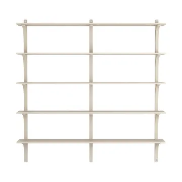 Levi hylla 5 prateleiras - Faia pigmentada branca-alumínio, 180 cm - Swedese