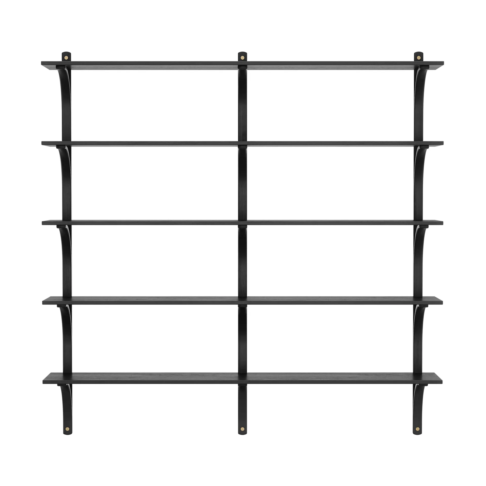 Levi hylla 5 prateleiras, Nogal enegrecido- latão, 180 cm Swedese