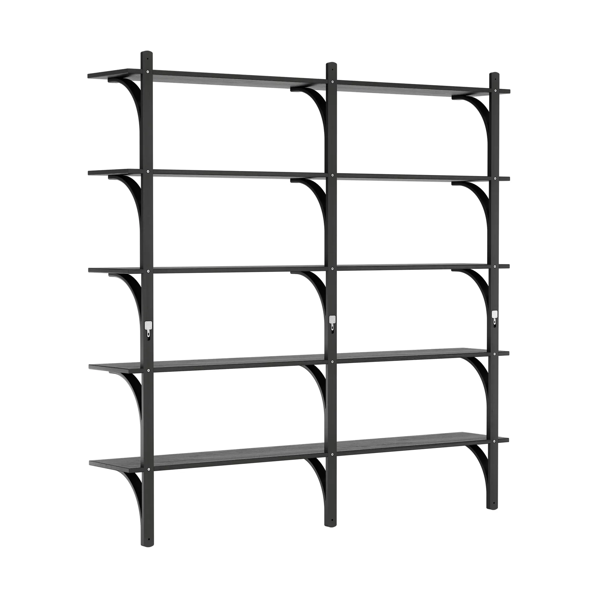 Levi hylla 5 prateleiras, Nogal enegrecido- latão, 180 cm Swedese