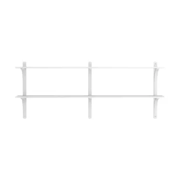 Levi prateleira - Freixo branco-aço inoxidável, 2 prateleiras, 180 cm - Swedese