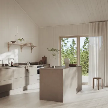 Levi prateleira - Freixo com pigmento branco-latão, 2 prateleiras, 90 cm - Swedese