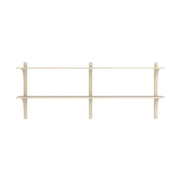 Levi prateleira - Freixo lacado-aço inoxidável, 2 prateleiras, 180 cm - Swedese