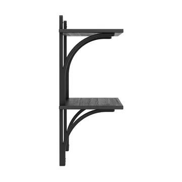 Levi prateleira - Freixo preto-aço inoxidável, 2 prateleiras, 90 cm - Swedese