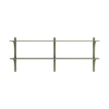 Levi prateleira - Verde musgo-latão, 2 prateleiras, 180 cm - Swedese