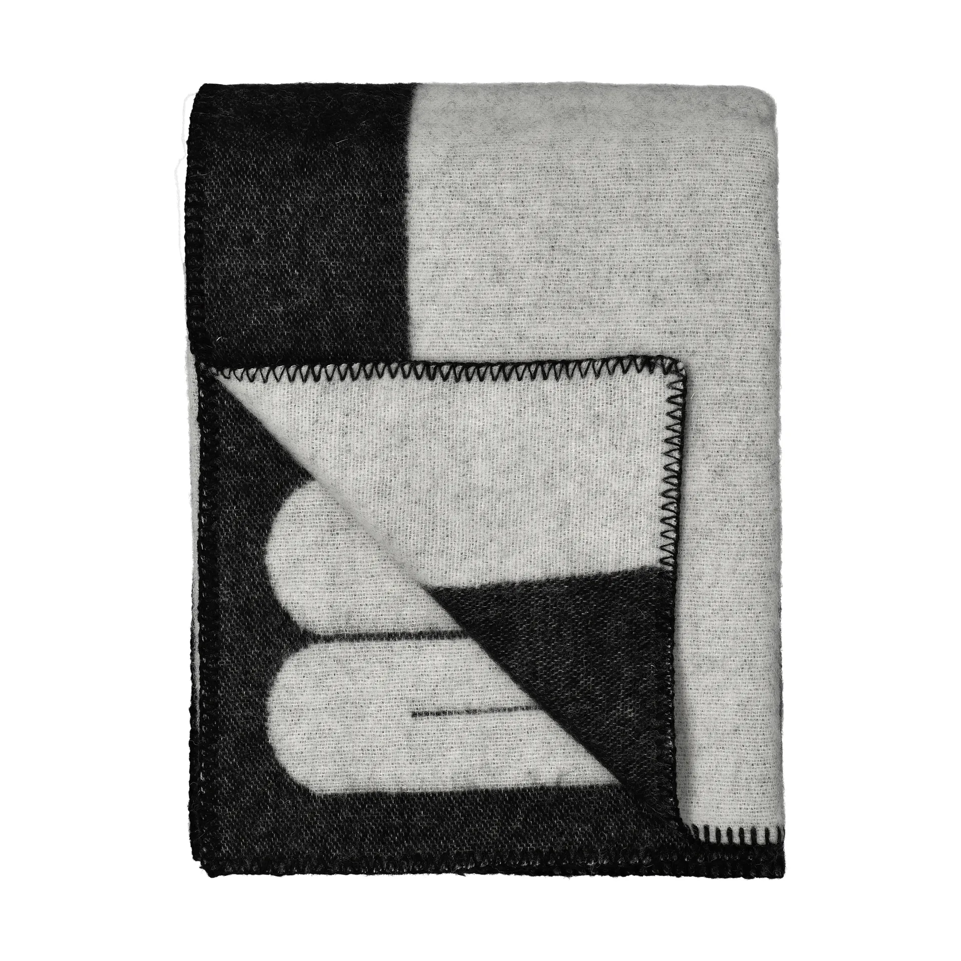 Manta Duality 130x180 cm, Preto-cinza claro Swedese