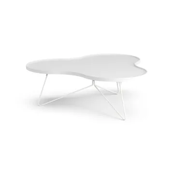 Mesa de centro Flower 107x114 cm - A39 cm Freixo com verniz branco - Swedese