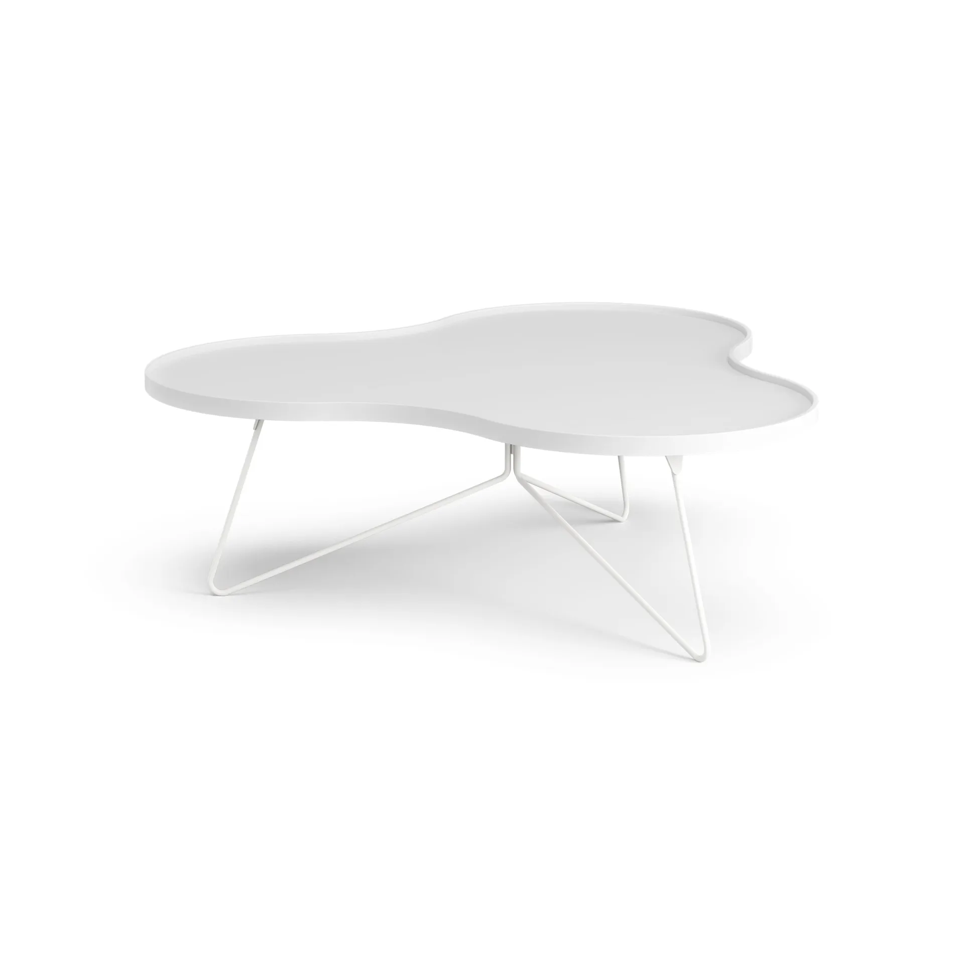 Mesa de centro Flower 107x114 cm, A39 cm Freixo com verniz branco Swedese