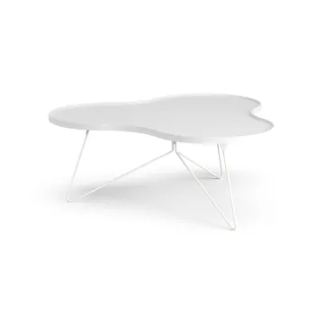 Mesa de centro Flower 107x114 cm - A45 cm Freixo com verniz branco - Swedese