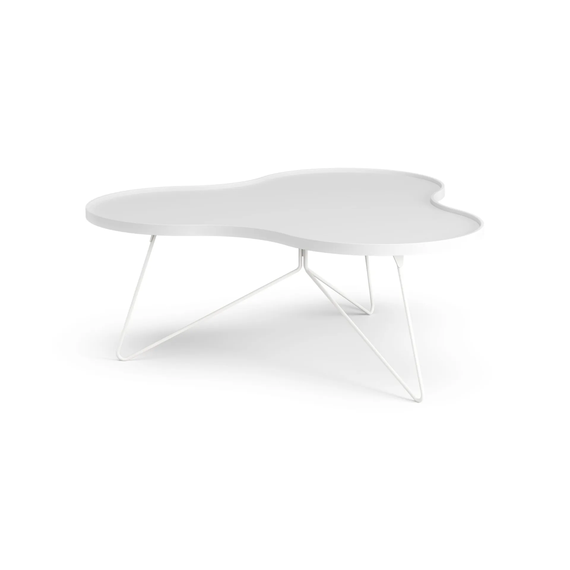 Mesa de centro Flower 107x114 cm, A45 cm Freixo com verniz branco Swedese
