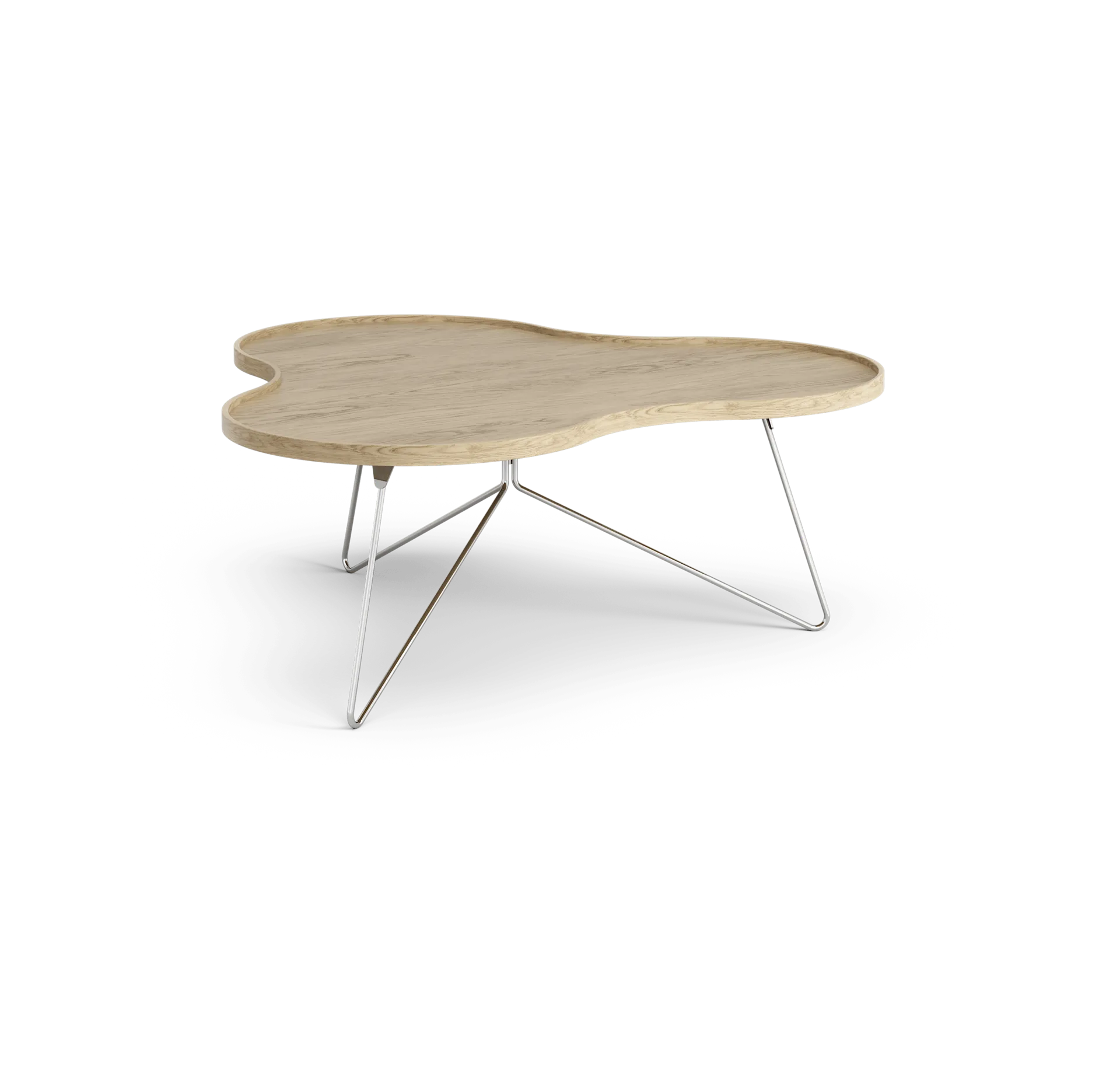 Mesa de centro Flower 107x114 cm, A45cm-carvalho-natural-cromo Swedese