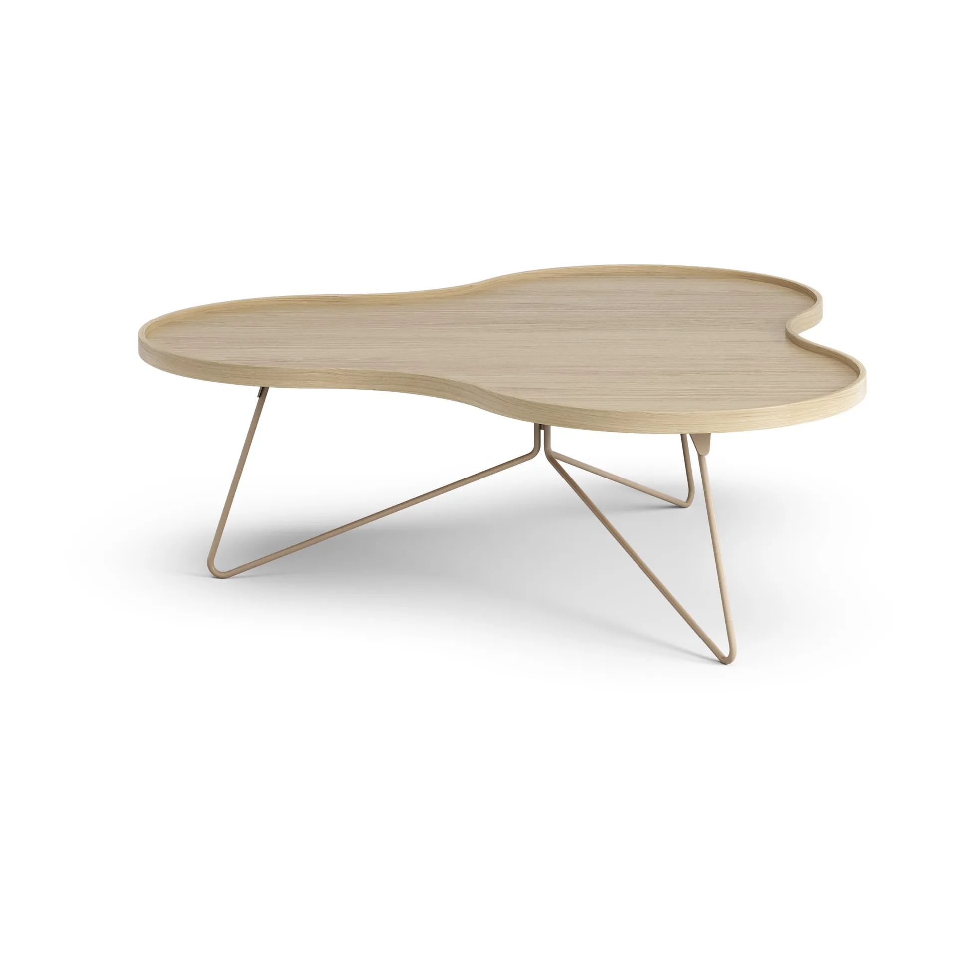 Mesa de centro Flower 107x114 cm, H39 Carvalho laqueado noz-moscada RAL1019 Swedese