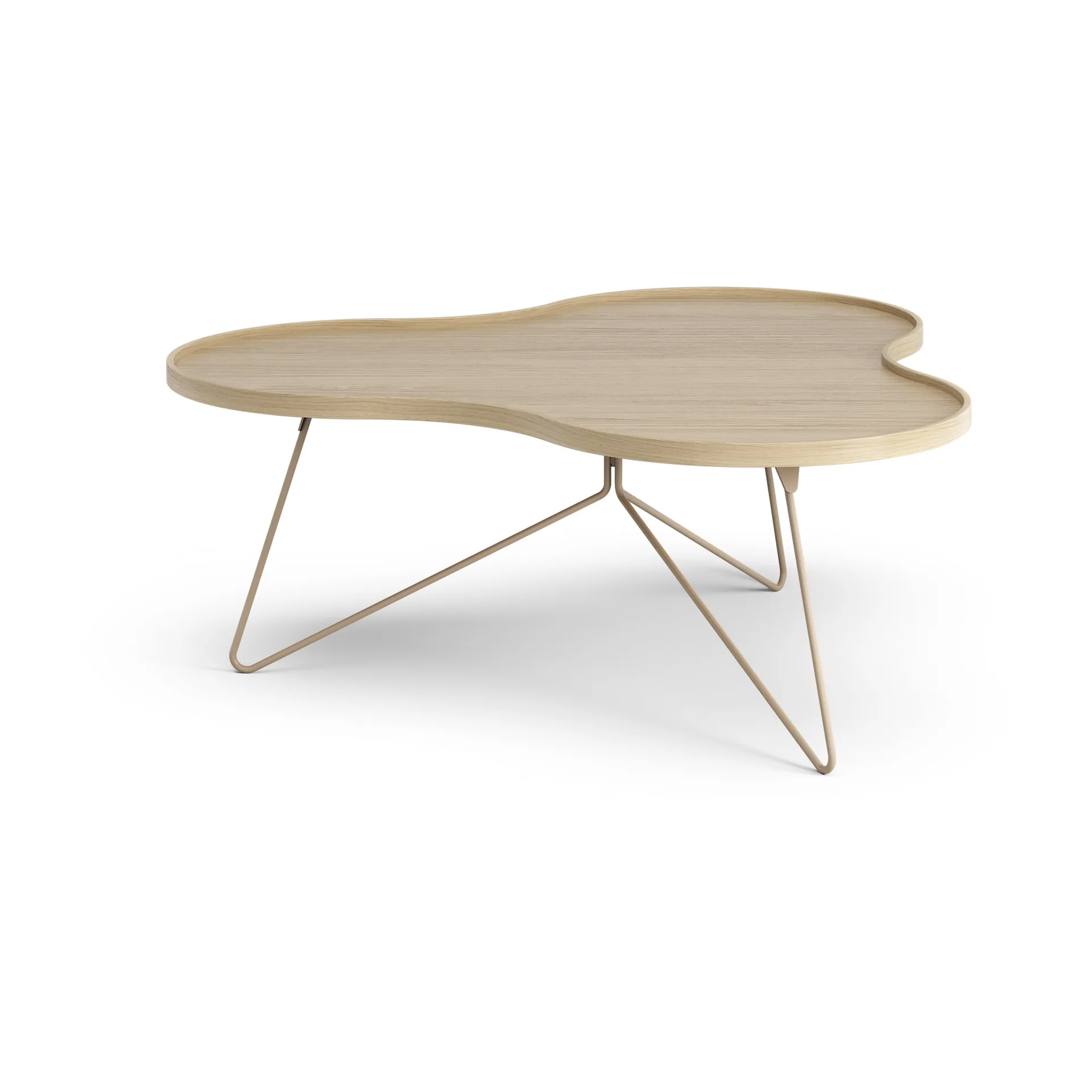 Mesa de centro Flower 107x114 cm, H45 Carvalho laqueado noz-moscada RAL1019 Swedese